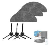 theoutlettablet Lote 3 Mopas de Fregado y 3 Cepillos Laterales de Repuesto Compatible con Robot Aspirador Tapo RV30 MAX Plus / RV30 / RV20 MAX Plus / RV20