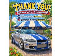 Theozera Cars Coloring Book: JDM Edition: Japanese Sports Cars, Tuner Builds, Drift Cars and Custom Street Racing Vehicles for Kids and Car Fans