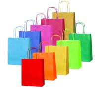 Thepaperbagstore 30 Arcoíris Bolsas de Papel con Asas para Fiestas - 18x22x8cm - Bolsas de Regalo de Papel Coloridas para Fiestas Infantiles y de Adultos, Cumpleaños, Bodas, Baby Showers.