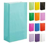 Thepaperbagstore 30 Azul claro Bolsas de Papel para Fiestas 14 x 24.5 x 7 cm - Bolsas de Regalo de Papel Coloridas para Fiestas Infantiles y de Adultos,Cumpleaños, Bodas,Despedidas de Soltera y Dulces