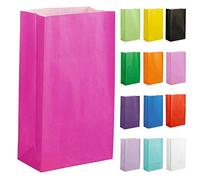 Thepaperbagstore 30 Rosa fuerte Bolsas de Papel para Fiestas 14 x 24.5 x 7 cm - Bolsas de Regalo de Papel Coloridas para Fiestas Infantiles y de Adultos,Cumpleaños,Bodas,Despedidas de Soltera y Dulces