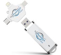 ThePhotoStick Omni - Memoria USB de 64 GB y memoria USB para iPhone, Android, Mac y PC, conexión multipuerto para un fácil almacenamiento y transferencia de archivos