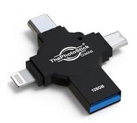 ThePhotoStick® Omni X - 128 GB - Copia de seguridad y transferencia segura de fotos y videos | Organización de archivos digitales | Conexión USB y multipuerto para teléfonos, tabletas y computadoras |