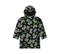 ThePyjamaFactory Boys I Paused My Game To Be Here - Sudadera con capucha de forro polar de lujo totalmente forrada, manta de forro polar de gran tamaño para niños, color negro