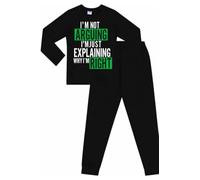 ThePyjamaFactory Chicos I'm Not Arguing I'm Just Explaining Why I'm Right Largo de Algodón Verde para Pijamas (11-12 Años)