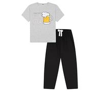 ThePyjamaFactory Conjunto de pijama de algodón largo para hombre Alguien le regale una cerveza al papá, gris, M