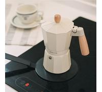 THERA MOKA RETRO - Cafetera Italiana Blanco Roto & 9 Tazas / 450ml & Con Adaptador Para Inducción