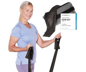 TheraBand 2,50 m incluye anclaje para puerta + bolsa negra | resistencia de 3,3 kg | bandas de tierra | banda de gimnasia | banda elástica | banda elástica | entrenamiento en casa y fuerza, ejercicios