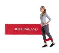THERABAND Banda de Resistencia, Mini Banda de látex Profesional para Pilates, Crossfit, Yoga, Estiramiento, Terapia física, Entrenamiento de Fuerza sin Pesas, 12 Pulgadas, Rojo, Mediano, Nivel 2 para