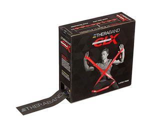 THERABAND CLX Banda de resistencia sin látex, Pilates, gimnasio en casa, HIIT, terapia física, equipo de rehabilitación y fitness, 22 metros, negro, pesado especial