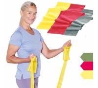 Theraband latexfreie Übungsbänder im Set, 3 x 1,50 m (Leicht + Mittel Stark + Stark)