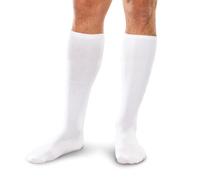 Therafirm Core-Spun - Calcetines de compresión graduados (15-20 mmHg, talla grande), color blanco