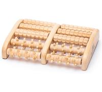 TheraFlow Masajeador Dual de Pies - Acupuntura Shiatsu Original - Madera - Talle XL con Rodillo de Acupresión para y Alivio de Fascitis Plantar - Con Gráfico de Reflexología Podal y Manual de Uso - XL