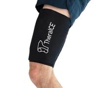 TheraICE Manga de compresión para isquiotibiales para lesiones, compresas frías de gel reutilizable para tensión cuádruple, tendones isquiotibiales, envoltura flexible para aliviar el dolor