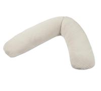 Theraline Almohada Embarazada XXL Dodo Pillow by Cojin Lactancia Bebé con Funda de Muselina de Algodón 180 cm - Relleno de Perlas EPS - Sin Sustancias Nocivas - Lavable a Máquina - Beige