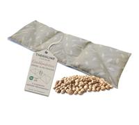Theraline Cojín de huesos de cereza alargado, cojín térmico para cuello, hombros y espalda con 6 compartimentos y funda de 100% algodón, apto para microondas, 55 x 20 cm (danza de hojas)