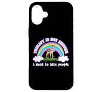 Therapy Not Enough Need To Bite People Funny Design Carcasa para iPhone 16 Plus