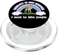 Therapy Not Enough Need To Bite People Funny Design PopSockets PopGrip para MagSafe