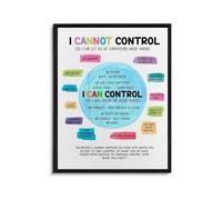 Therapy Office Decor Mental Health Wall Art Psychology Poster I Can Control I Cannot Control Painting for Calming Corner Classroom(Framed,16x24inch(40x60cm))
