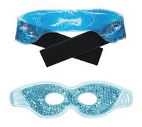 TheraRX - Paquete de máscara de ojos y diadema reutilizable con cuentas de gel para terapia de frío y calor