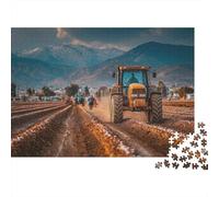There Are Tractors and Farmers in The Fields,Rompecabezas para Adultos 1000pcs (75x50cm),Juegos De Desafío De