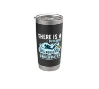 There Is A Different World Underwater Scuba Diver Diving Vaso térmico de acero inoxidable de doble pared