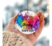 There Is A Great Big Beautiful Tomorrow Shining' at The End of Every Day, adorno colgante para árbol de Navidad, decoración de vacaciones, adorno circular de cerámica personalizado, regalo para él y
