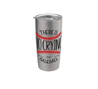 There is No Crying in Baseball Women In My Baseball Mom Era Vaso térmico de acero inoxidable de doble pared