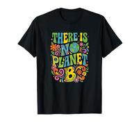There Is No Planet B Retro Boho 70s Groovy Día de la Tierra Camiseta