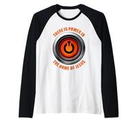There is Power in The Name of Jesus - Christian Faith Hymn Camiseta Manga Raglan