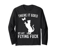 There It Goes My Last Flying Fuck Funny Sarcastic Cat Adulto Manga Larga