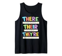 There Their They're Funny Grammar English Teacher Humor Camiseta sin Mangas