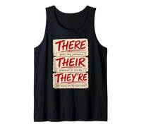 There Their They're Funny Grammar English Teacher Humor Camiseta sin Mangas