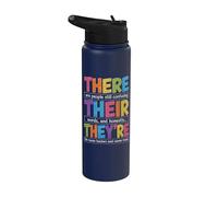 There Their They're Funny Grammar English Teacher Humor Stainless Steel Insulated Water Bottle