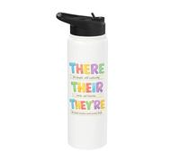 There Their They're Funny Grammar English Teacher Humor Stainless Steel Insulated Water Bottle