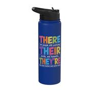 There Their They're Funny Grammar English Teacher Humor Stainless Steel Insulated Water Bottle