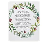 Therefore Go And Make Disciples of All Nations Bible Verse Matthew 28 19-20 Poster Canvas Painting Wall Art for Living Room Bedroom Decor(Unframed,12x18inch(30x45cm))