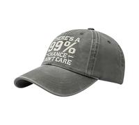There's A 99% Chance I Don't Care - Gorra bordada ajustable para papá con texto en inglés "I Don't Care", gorra de béisbol ajustable para papá, gris, Talla única