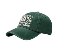 There's A 99% Chance I Don't Care - Gorra bordada para papá, ajustable, desgastada, bordada, I Don't Care, gorras de béisbol para hombre, gorras de béisbol lisas ajustables, verde, Talla única