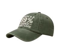 There's A 99% Chance I Don't Care - Gorra bordada para papá, ajustable, desgastada, bordada, I Don't Care, gorra de béisbol plegable para mujer, Ejercito Verde, Talla única