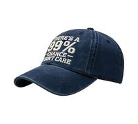 There's A 99% Chance I Don't Care - Gorra bordada para papá, ajustable, desgastada, bordada, I Don't Care, gorra de béisbol, gorra de béisbol, azul marino, Talla única