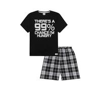 There's a 99% Chance I'm Hungry - Pijama corto tejido de algodón, Negro, 12-13 años