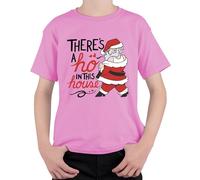 There's a ho in This House Santa - Camiseta de Navidad unisex para niños, Rosa., 152