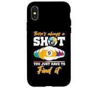 There's Always A Shot Funny Billar 8 Ball Pool Player Hombres Carcasa para iPhone X/XS