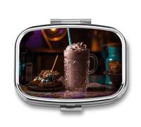 There's Candy in The Milkshake Pastillero cuadrado lindo pastillero portátil medicina tableta vitamina organizador para bolsillo