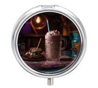 There's Candy in The Milkshake - Pastillero redondo y portátil, organizador de vitaminas para bolsillo