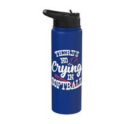 Theres No Crying in Softball Game Sports Baseball Lover Stainless Steel Insulated Water Bottle