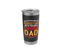 There's No Such Thing As A Perfect Dad Funny Skiing Dad Vaso térmico de acero inoxidable de doble pared