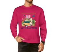 There's No Such Thing As Too Many Books - Sudaderas de algodón con cuello redondo y manga larga para hombre, estilo casual, Estilo burdeos, XL
