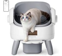 Thereye Arenero Gatos Autolimpiable con Escalón de Entrada,Arenero Automático de Diseño Abierto con Control por Aplicación,Sensor de Seguridad,Protección Anti-atrapamiento y Eliminación de Olores